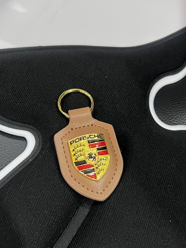 Porsche keyring brown car - keyring,