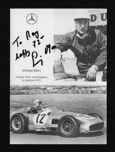 Stirling moss signed photo - signed,
