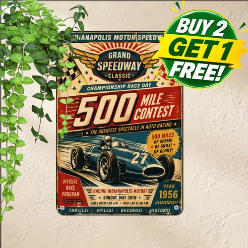 Vintage motorsport tin sign - motorsport,