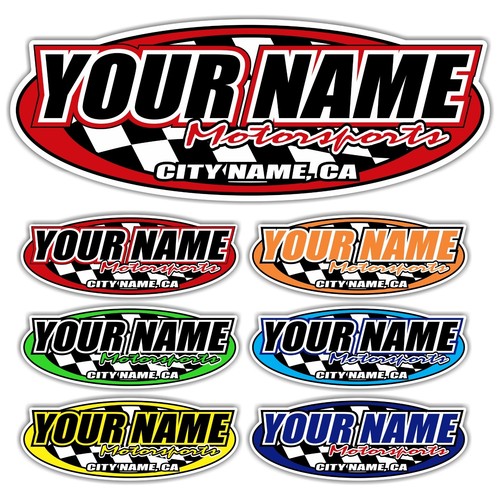 Custom name motorsports decal - custom,